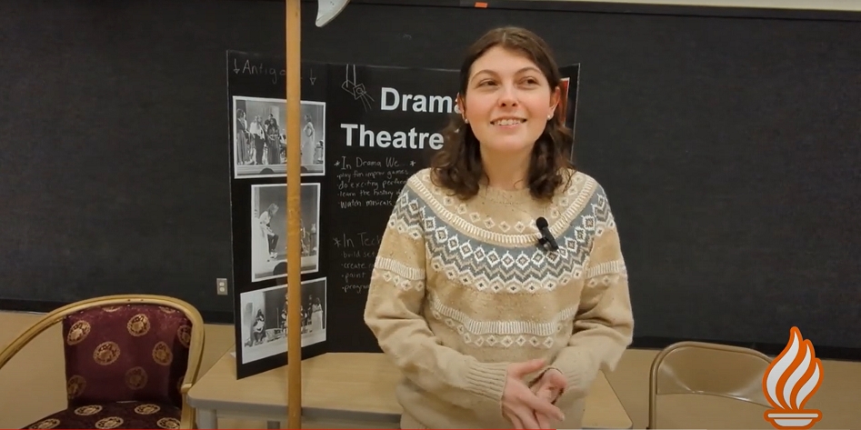 KHS student Amelia Jacobs talks about Drama during the annual Elective Fair